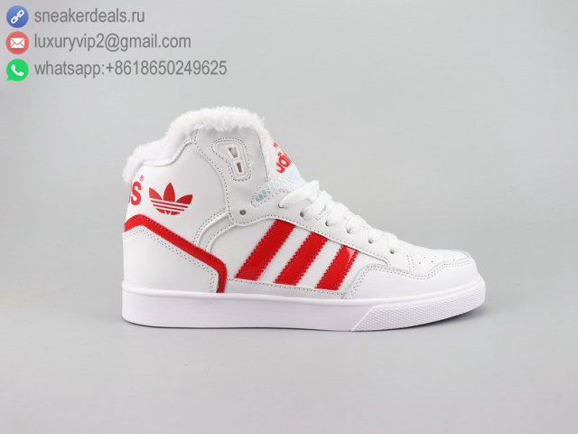 ADIDAS EXTABALL M MID FUR WHITE RED UNISEX SKATE SHOES